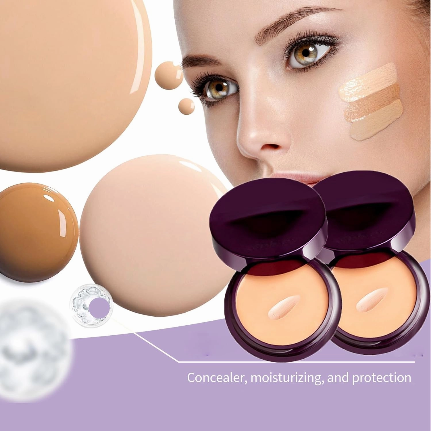 Evanesce Soft Matte Cream Concealer, Full Coverage Matte Cream Concealer, Long Lasting Moisturizing Lightweight (Set)