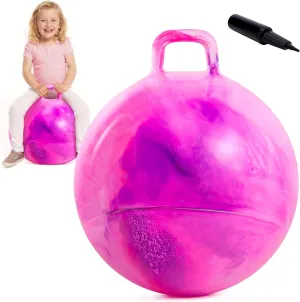 EVERICH TOY Hopper Ball, Clouds Hopping Toys for Kids, 18 Inch Bouncy Ball with Handle, Indoor Outdoor Inflatable Bouncing Hoppity Hop for Boys and Girls Gifts with Pump