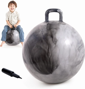 EVERICH TOY Hopper Ball, Clouds Hopping Toys for Kids, 18 Inch Bouncy Ball with Handle, Indoor Outdoor Inflatable Bouncing Hoppity Hop for Boys and Girls Gifts with Pump