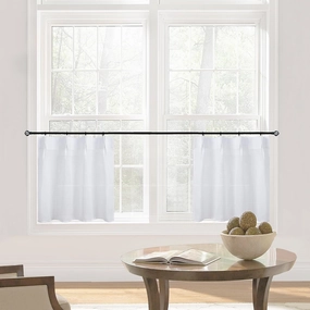 Extra Wide Small Bathroom Curtains Window Rustic White Farmhouse Decor 20 Inch Length Linen Kitchen Curtains