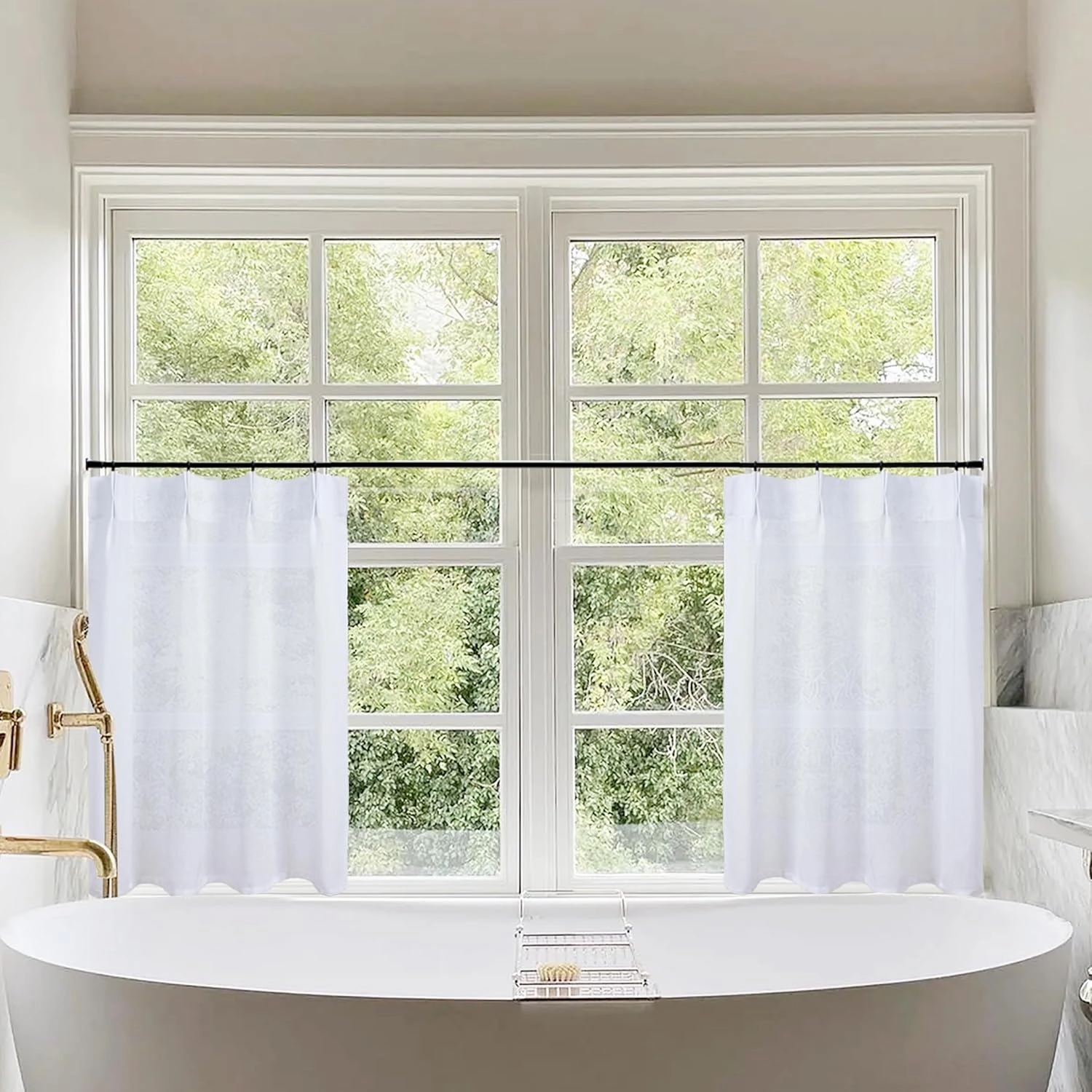 Extra Wide Small Bathroom Curtains Window Rustic White Farmhouse Decor 20 Inch Length Linen Kitchen Curtains