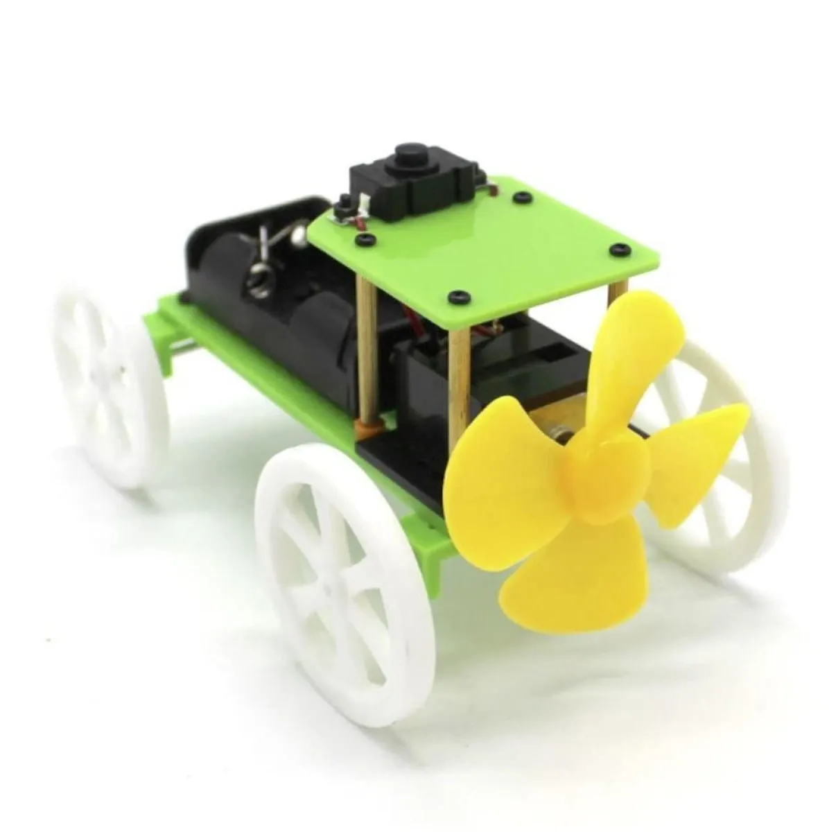 Fan Powered Car Base DIY Battery Powered Motor with Switch Non-Assembled Model Build Project Drive