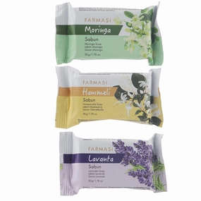 FARMASi Natural Soap Set: Soothing Lavender, Sweet Honeysuckle, & Nourishing Moringa