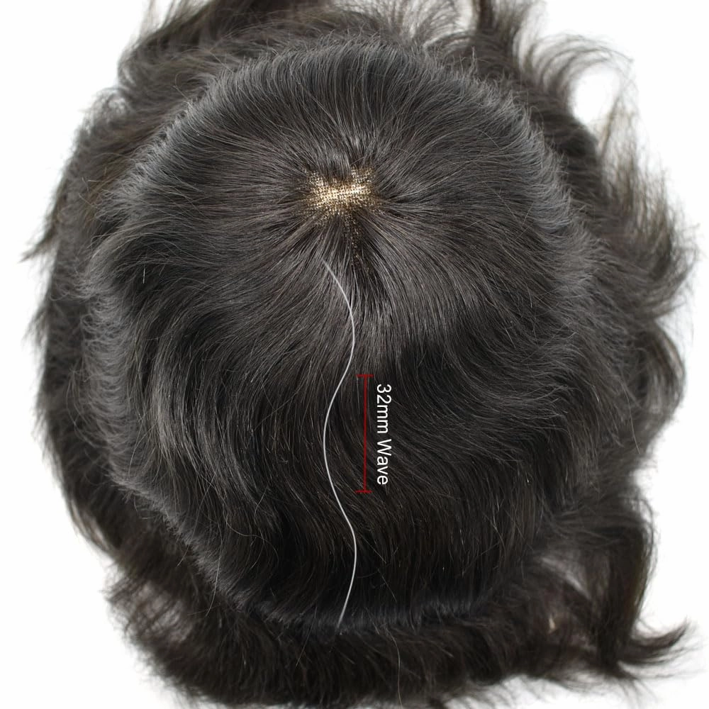 Fine Mono Mens Toupee Hair System For Mens Hairpieces Toupee For Men Hair Replacement System Hairpiece For Men Monofilament 8x10 Medium light density 1# JET BLACK