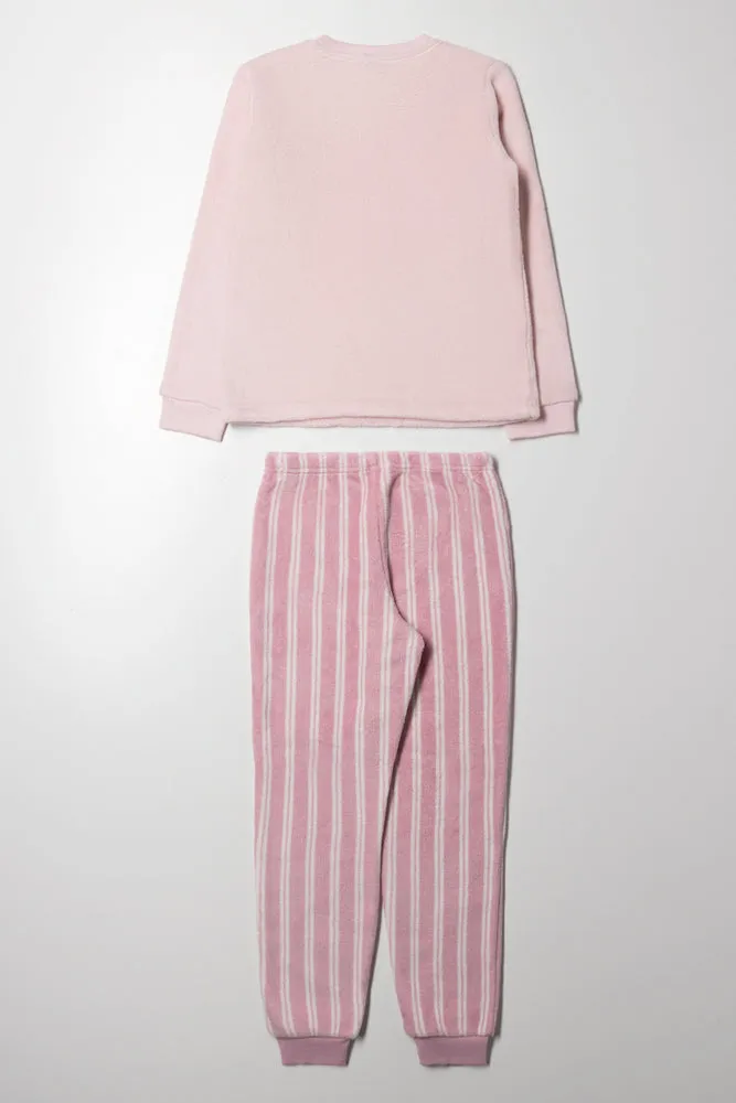 Fleece Popcorn Pyjamas Pink