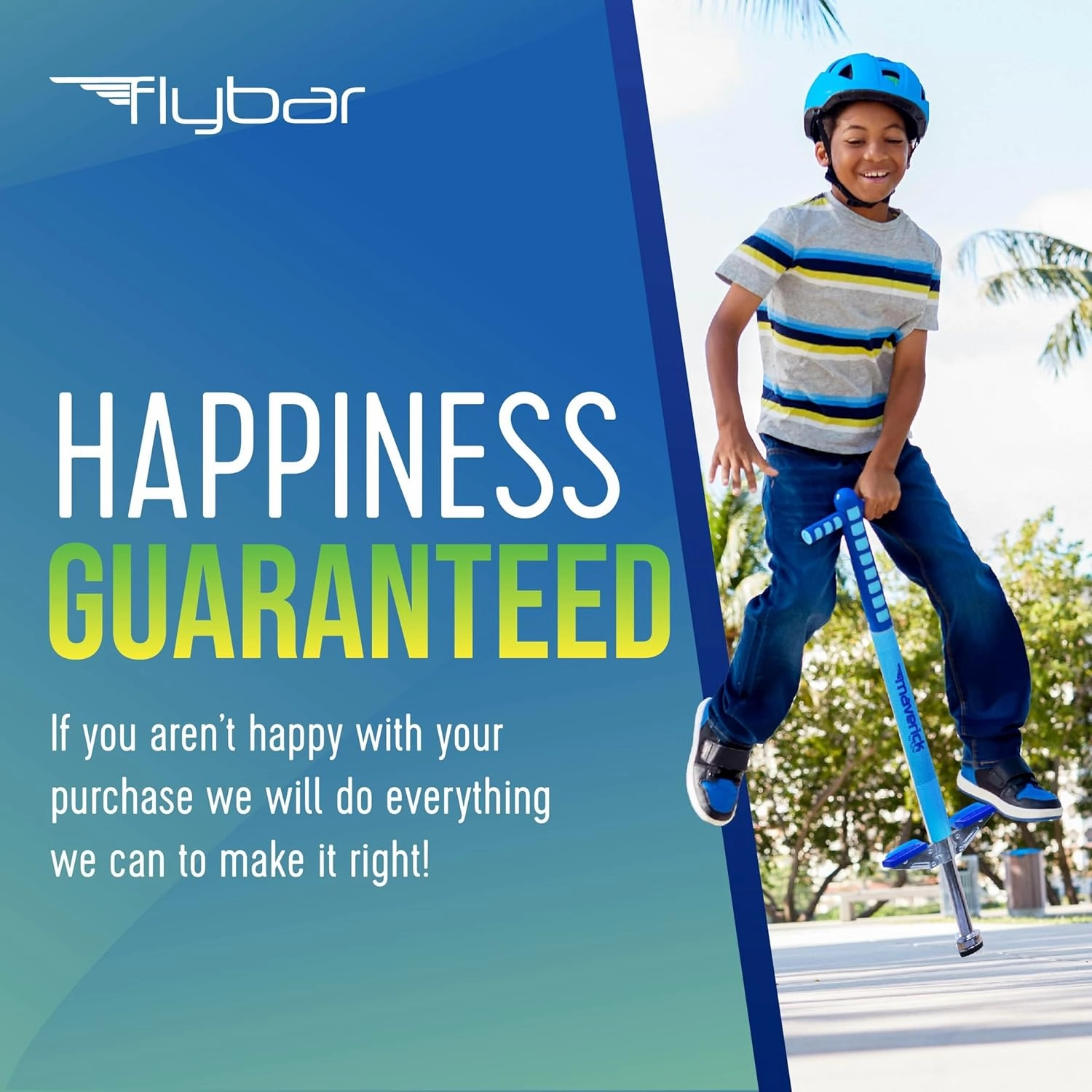 Flybar Maverick Pogo Stick for Kids Ages 5 , 40 to 80 Pounds, Perfect for Beginners, Easy Grip Handles, Anti-Slip Pegs, Outdoor Toys for Boys and Girls