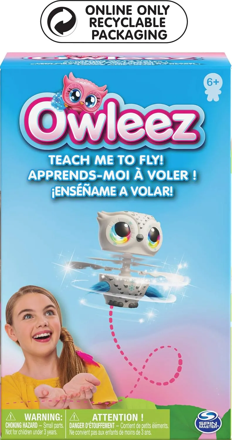 Flying Baby Owl Interactive Toy with Lights and Sounds (White), for Kids Aged 6 and Up