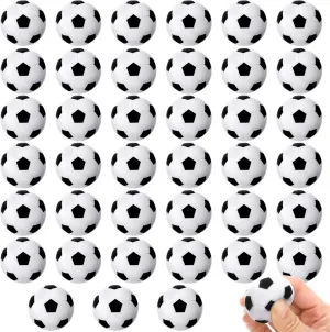 Foraineam 40 Pcs Mini Soccer Stress Balls 1.6 inch Foam Sports Squeeze Ball Relaxation Gadgets Bulk Small Foam Soccer Ball for Stress Anxiety Relief Carnival Party Decoration