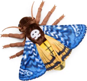 FRANKIEZHOU Simulation Deaths Head Hawk Moth Stuffed Animal-Blue 25",Lifelike Death's-Head Hawkmoth Plush Toy, Moth Toy,Gifts for Kids,Home Decor