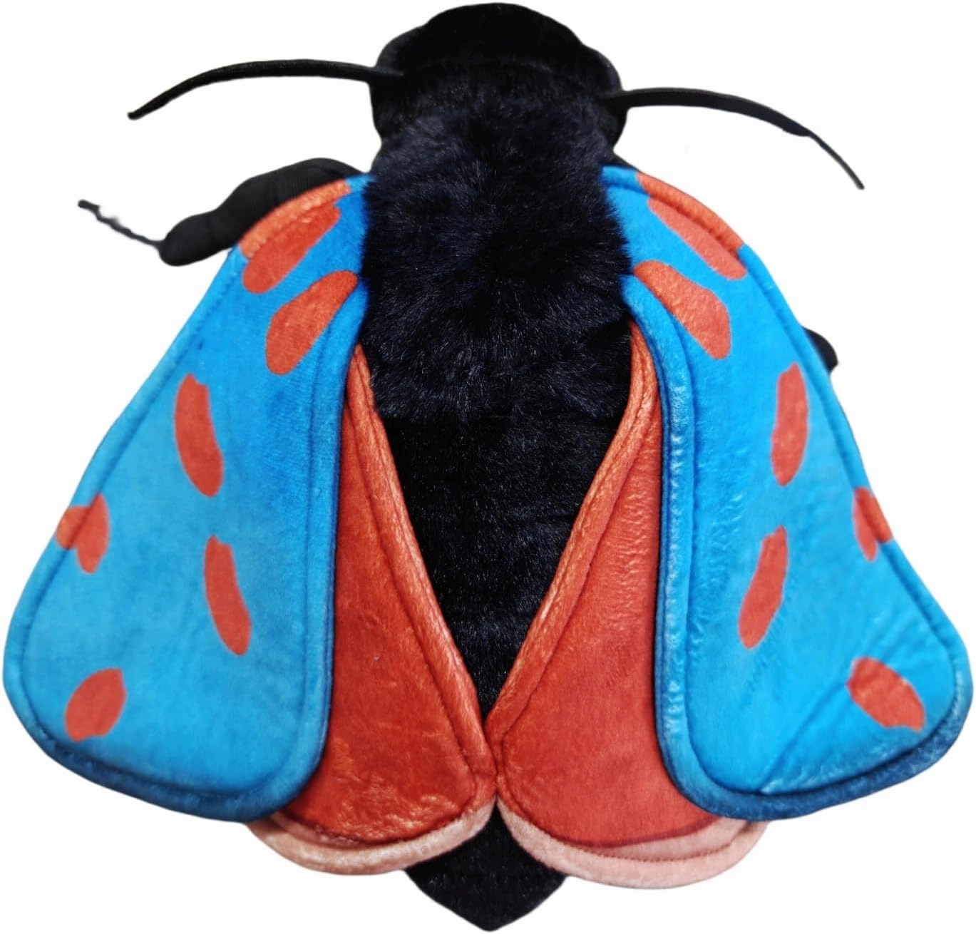 FRANKIEZHOU Lifelike Cinnabar Moth Stuffed Animal,Blue-Winged Cinnabar Moth Plush Toy 9.8",Gifts for Kids,Home Decor,Hugging Toy