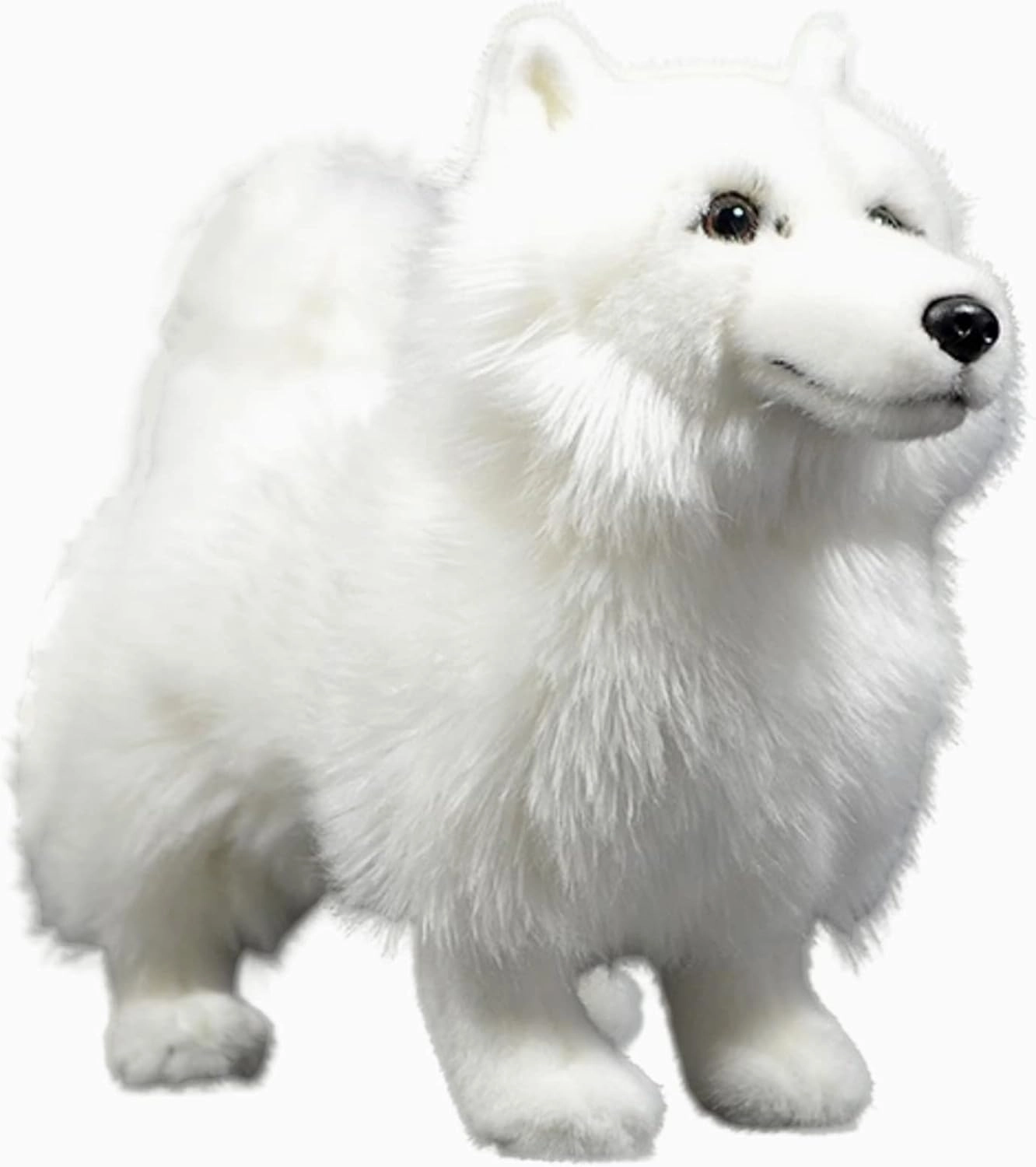 FRANKIEZHOU Realistic Samoyed Stuffed Animal-White 12",Dog Plush Toy, Soft,Girl Toys,Gifts for Kids