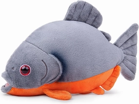 FRANKIEZHOU Simulation Piranha Plush,Lifelike Piranha Model,Fish Stuffed Animal,Soft Toy,Gifts for Kids,8.5 Inches Long