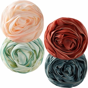 FRCOLOR 4pcs Rose Bath Ball Body Scrubber Mesh African Exfoliating Net Loofah Shower Bath Sponge Balls African Net Sponge Shower Accessories Bath Scrub Bathing Travel Pe Cute Bubble Ball