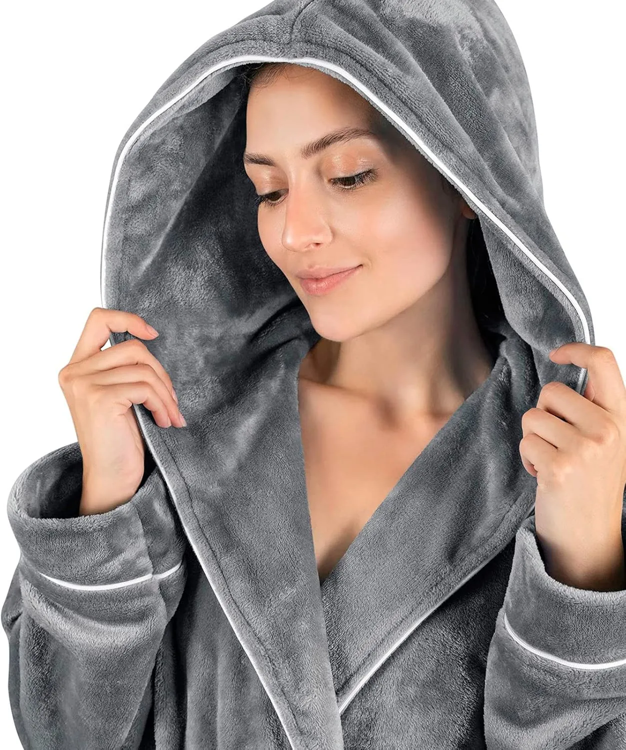 Full Length Womens Robe Womens Fuzzy Pajamas Set Womens Cotton Robes Knee Length Women's Fleece Robes Short