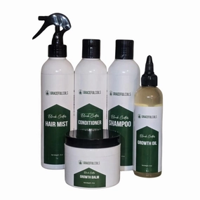 Full Hair Care Bundle, 5-Piece Natural Growth Set with Black Castor Oil, Aloe, Rosemary, Sulfate Free, All Hair Types