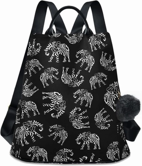 Fustylead Abstract Elephant Symbols Backpack Purse for Women Anti Theft Fashion Back Pack Shoulder Bag