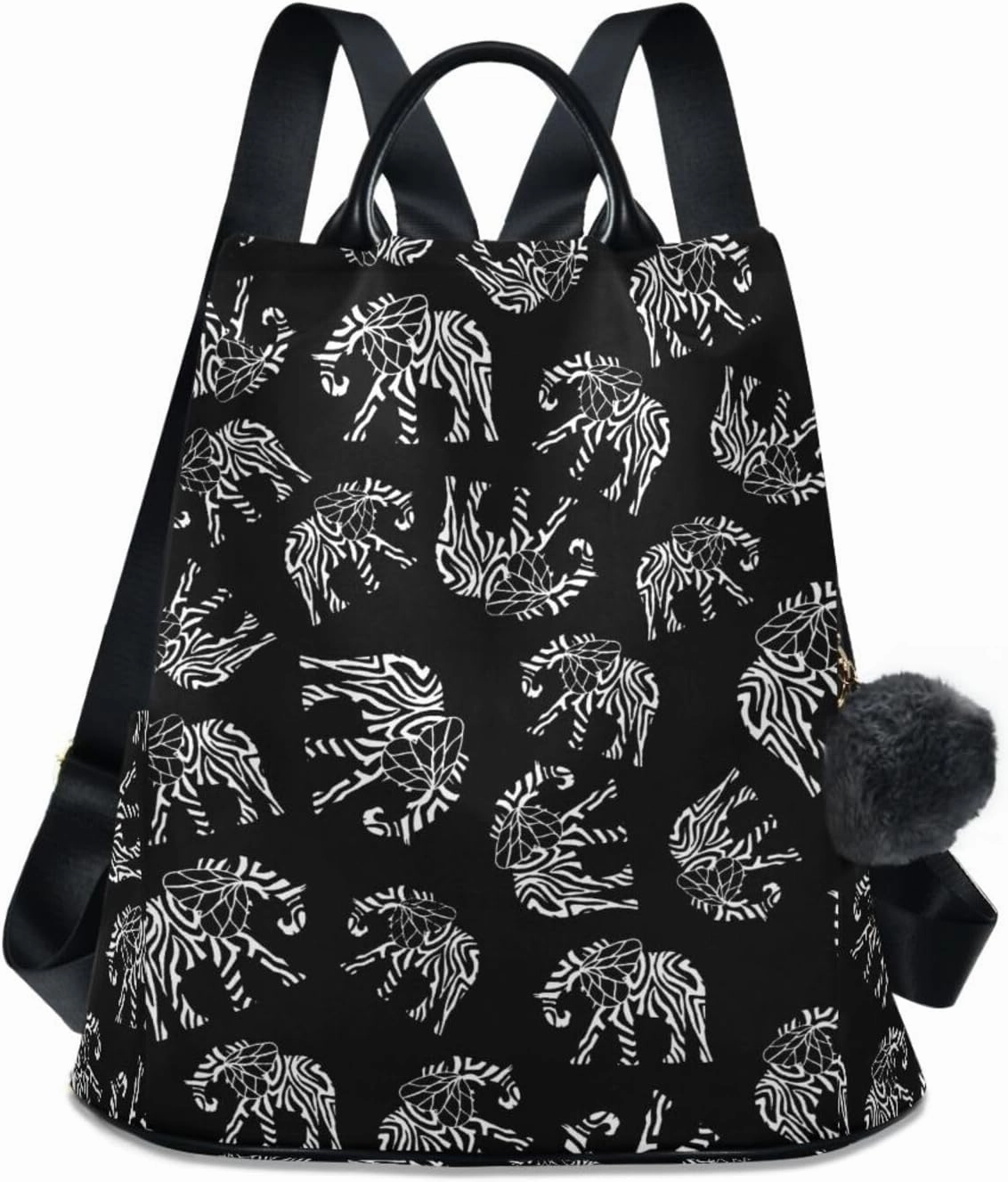 Fustylead Abstract Elephant Symbols Backpack Purse for Women Anti Theft Fashion Back Pack Shoulder Bag