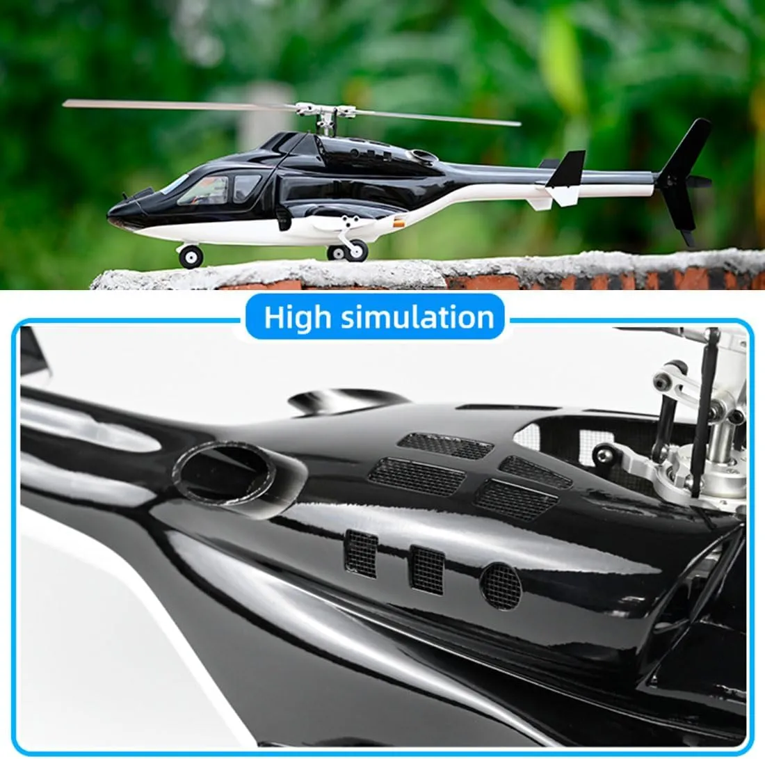 FW450L RC Helicopter for Adults 450-Class 2.4G 6CH Remote Control Helicopter Outdoor RC Aircraft Flying Model RTF Version Creative Gifts(Righthand Flight Control,with 2 Battery)