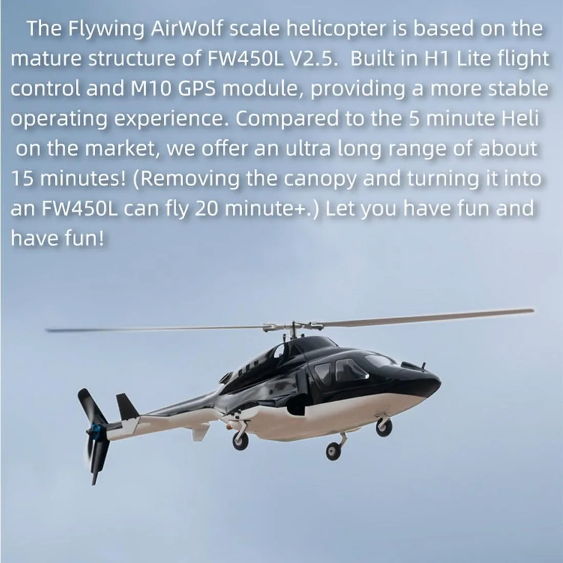 FW450L RC Helicopter for Adults 450-Class 2.4G 6CH Remote Control Helicopter Outdoor RC Aircraft Flying Model RTF Version Creative Gifts(Righthand Flight Control,with 2 Battery)