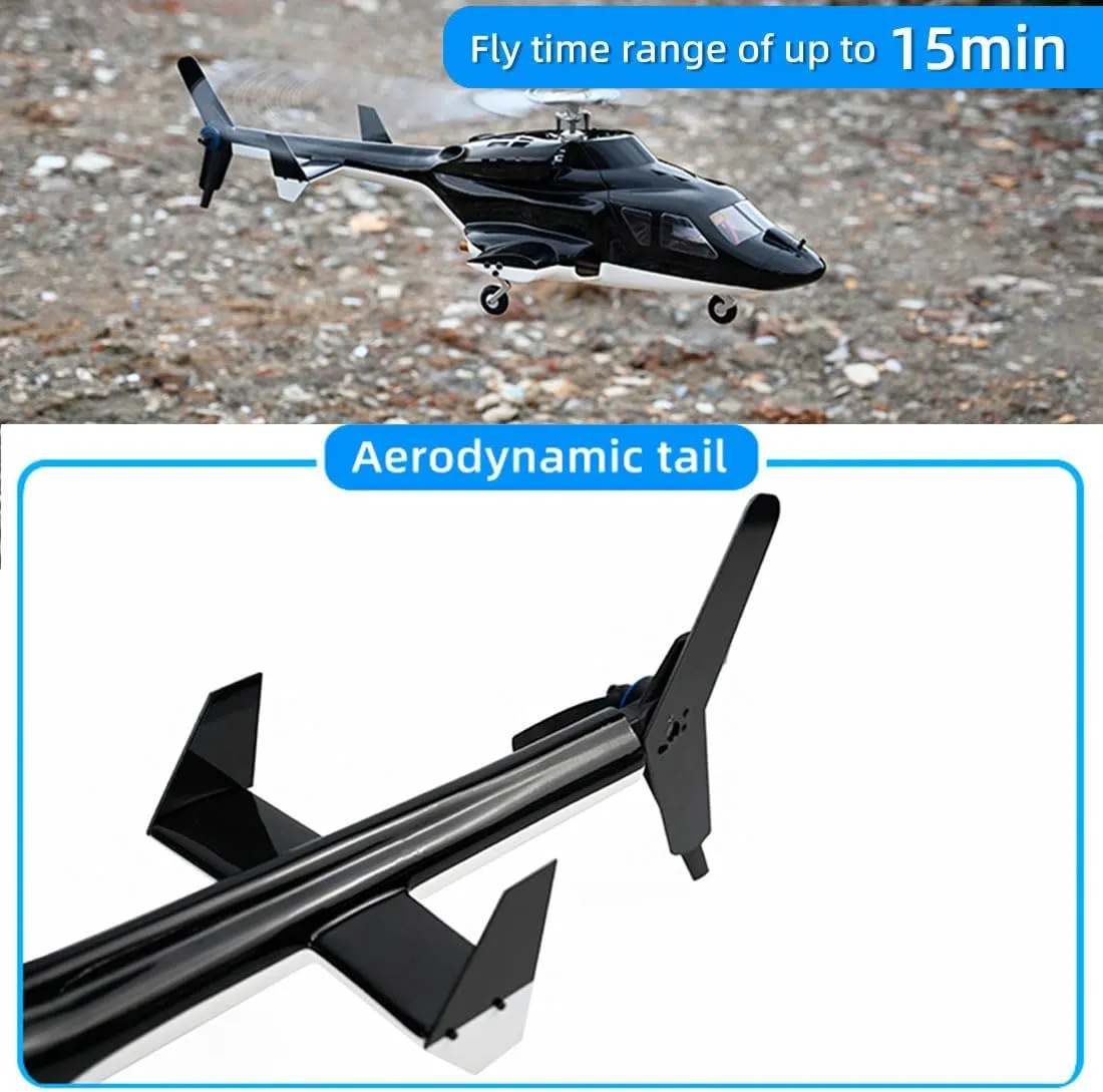 FW450L RC Helicopter for Adults 450-Class 2.4G 6CH Remote Control Helicopter Outdoor RC Aircraft Flying Model RTF Version Creative Gifts(Righthand Flight Control,with 2 Battery)