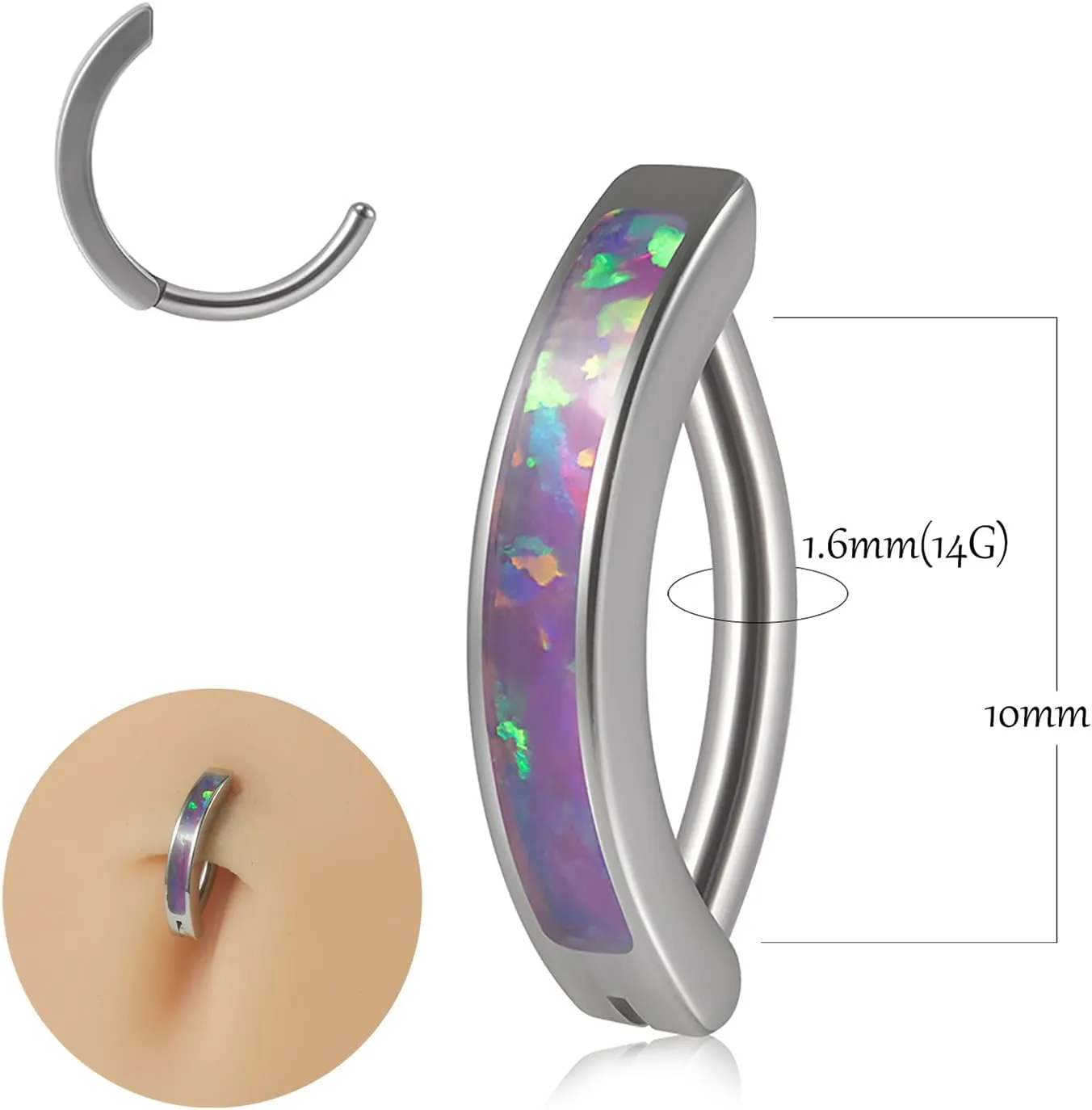 G23 Titanium & Stainless Steel Belly Button Rings 14G/16G Clicker Barbells Body Piercing Navel Jewelry