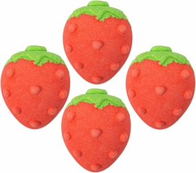 Gatuida 4pcs Cute Strawberry Shape Bath Salt Portable Bubble Bathing Natural Fragrance for Soothing Skin Relaxation for Boys and Girls Spa Present
