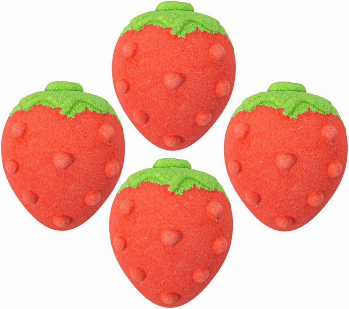 Gatuida 4pcs Cute Strawberry Shape Bath Salt Portable Bubble Bathing Natural Fragrance for Soothing Skin Relaxation for Boys and Girls Spa Present