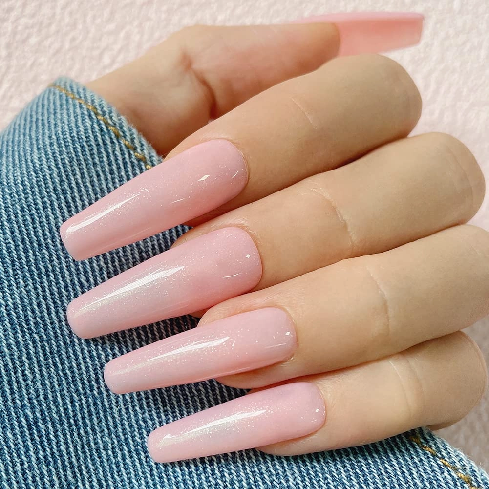 Gel Nail Polish Glitter Nude,Jelly Pink Iridescent Shimmer Gel Polish,Neutral Sheer Milky Pink Holographic Pigment Color Soak off UV LED Cured Home Salon French Manciure-07
