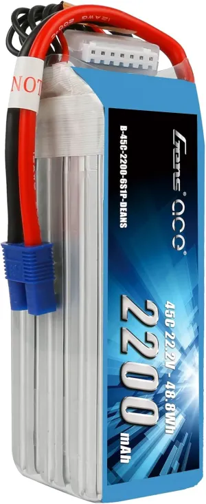Gens ace 6S lipo Battery 22.2V 2200mAh 45C Lipo Battery with EC3 Plug for RC Drone RC Airplane RC Drone RC Helicopter