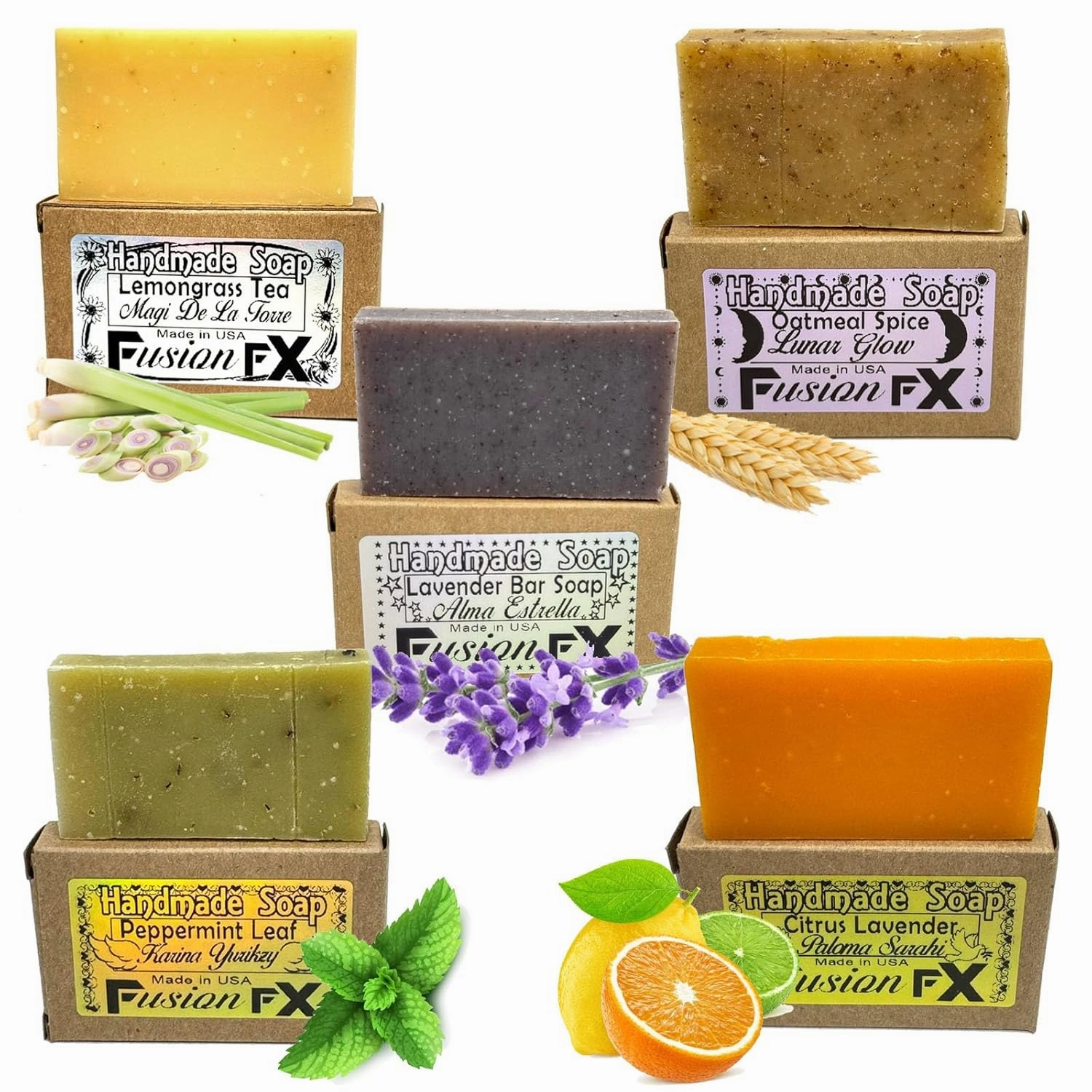 Gift Set of 5 Organic Handmade Natural Soap Bars with Essential Oils Aromatherapy Facial and Body Bars for Women and Men (1oz each)   Free Exfoliating Sponge and Neutral Soap. Organics