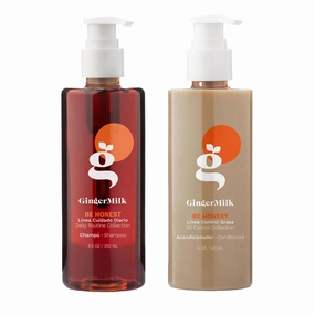 Ginger Milk Shampoo and Conditioner Set for Oily & Normal Hair – Deep Cleansing, Balances Scalp Oils, Nourishes, Hydrates, Strengthens Hair, Sulfate-Free