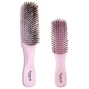 Giorgio Gentle Detangler Hair Brush for Men and Hair Brush for Thick Hair Dual Length Bristles, Hair Brush for Fine Hair Scalp Massager Brush and Travel Detangling Brush for All Hair Types, Wet or Dry