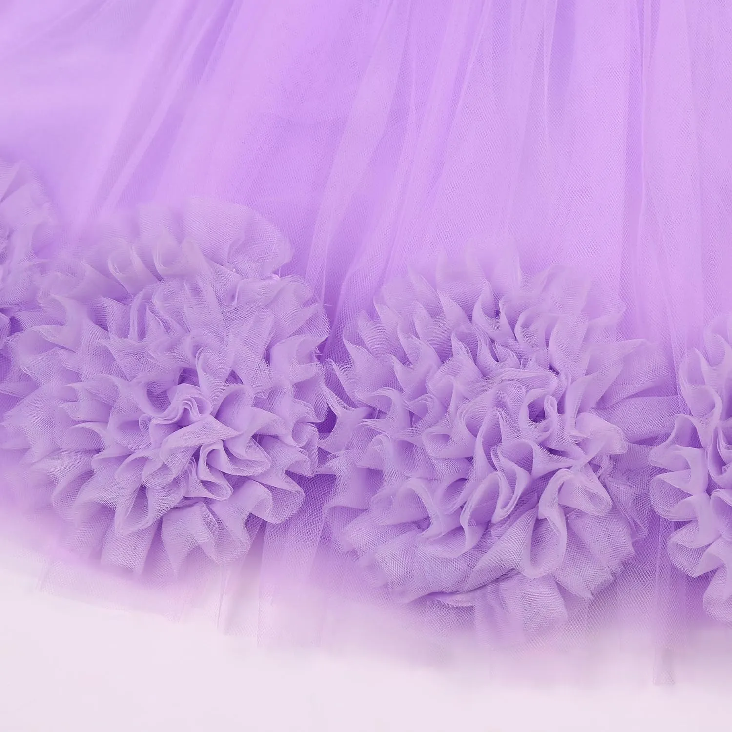 Girls Dress Sloping Bridesmaid Wedding Princess Children's Bow Birthday Ball Party Show Evening Lavender