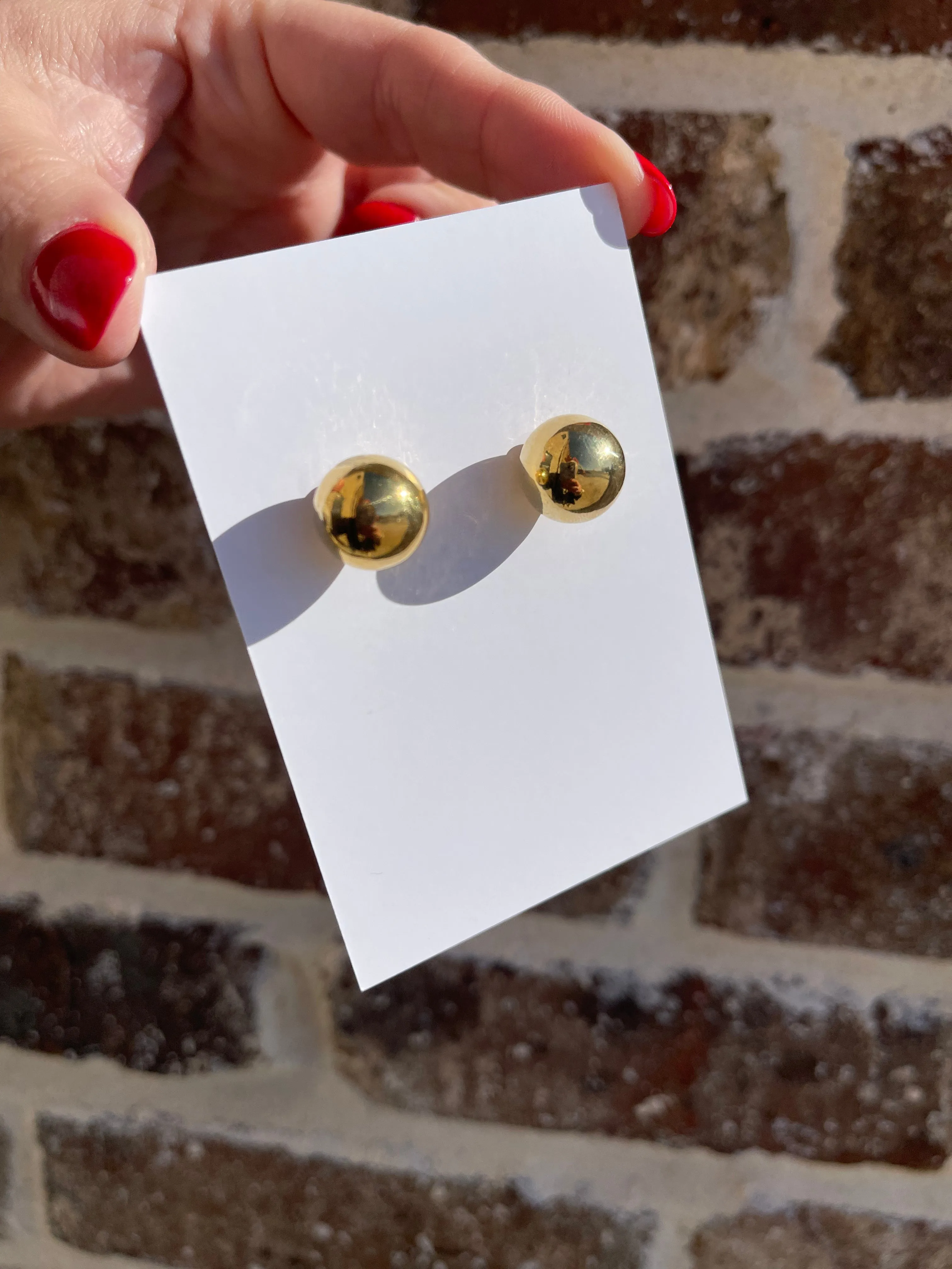 Gold Ball Double Sided Earring
