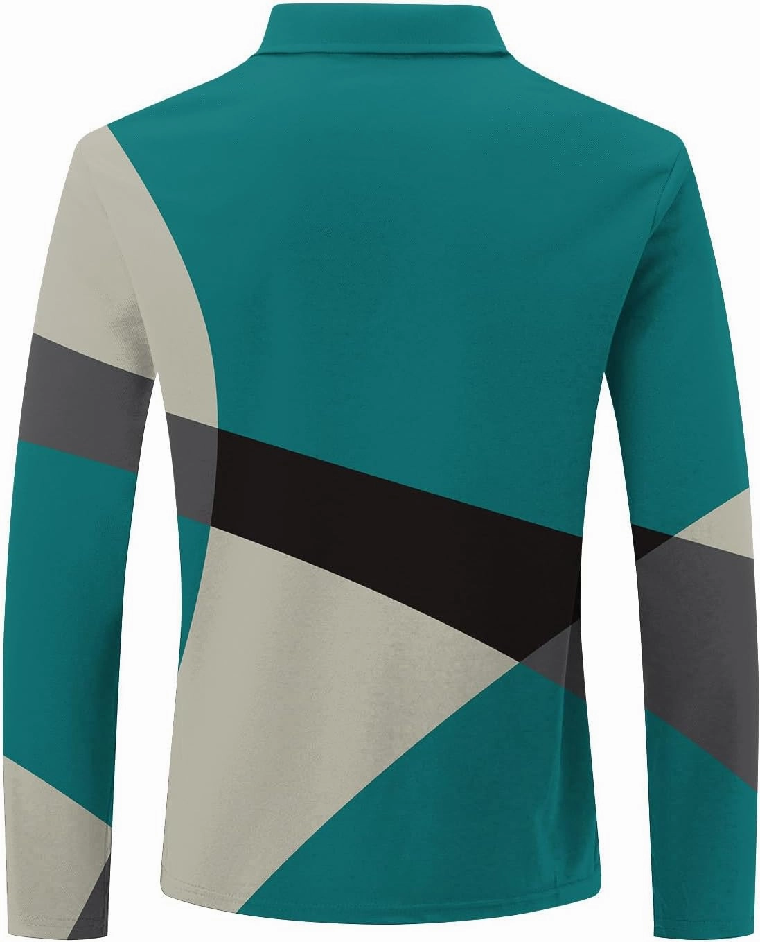 Golf Shirts for Men Lightweight Long Sleeve Quarter-Zip Henley Sweatshirts Loose Fit Color Block Causal Polo Pullover