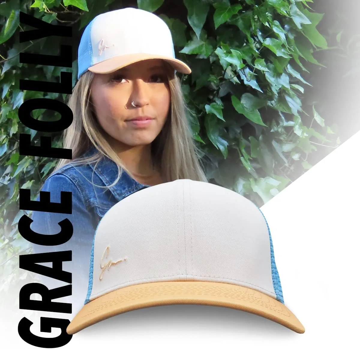 Grace Folly Beach Trucker Hats for Women- Snapback Baseball Cap for Summer