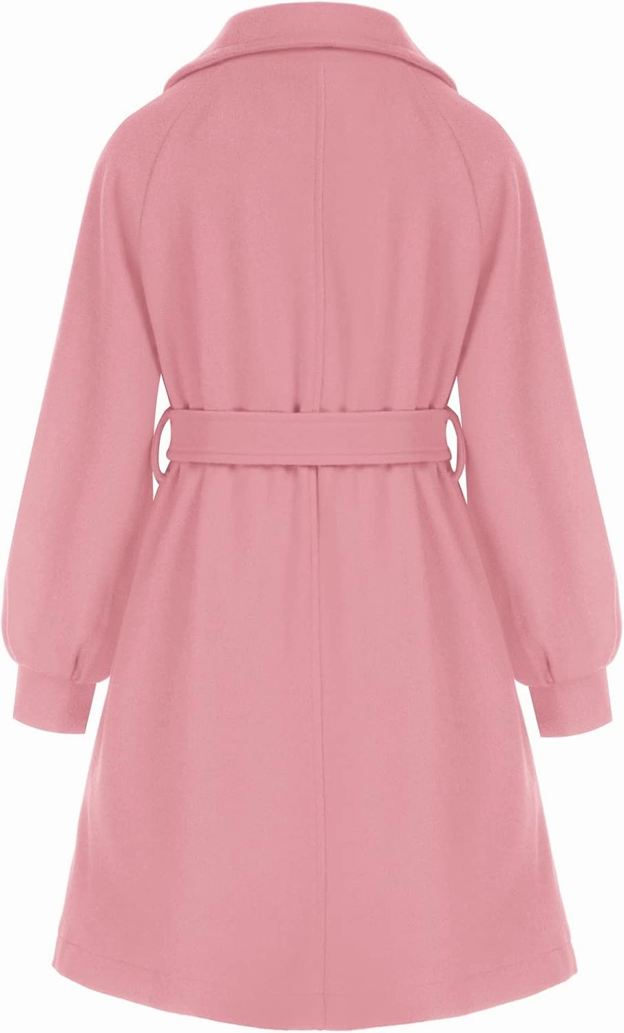 GRACE KARIN Girls Dress Coat Lapel Wool Blend Long Winter Jackets with Pockets Belt 6-14Y