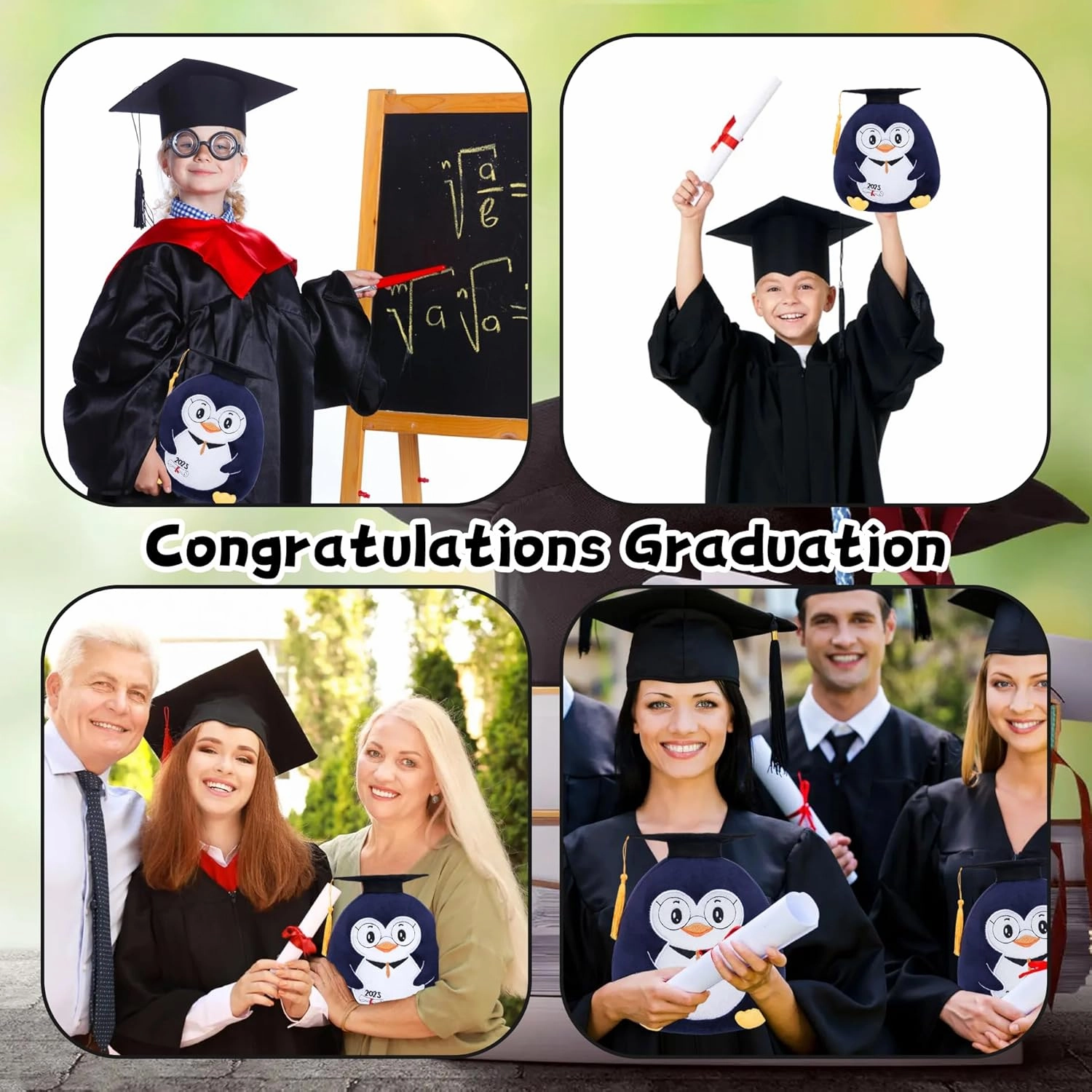 Graduation Plush Penguin Stuffed Animal - 2025 Grad Penguin Stuffed Animals Doctoral Hat Graduation Gifts 10 Inch