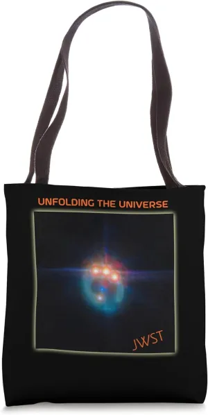 Gravitational Lensing Quasar Jewels on Einstein's Ring JWST Tote Bag