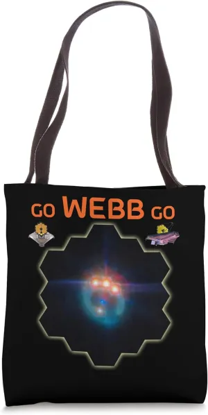 Gravitational Lensing Quasar Jewels on Einstein's Ring JWST Tote Bag