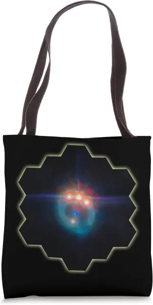 Gravitational Lensing Quasar Jewels on Einstein's Ring JWST Tote Bag