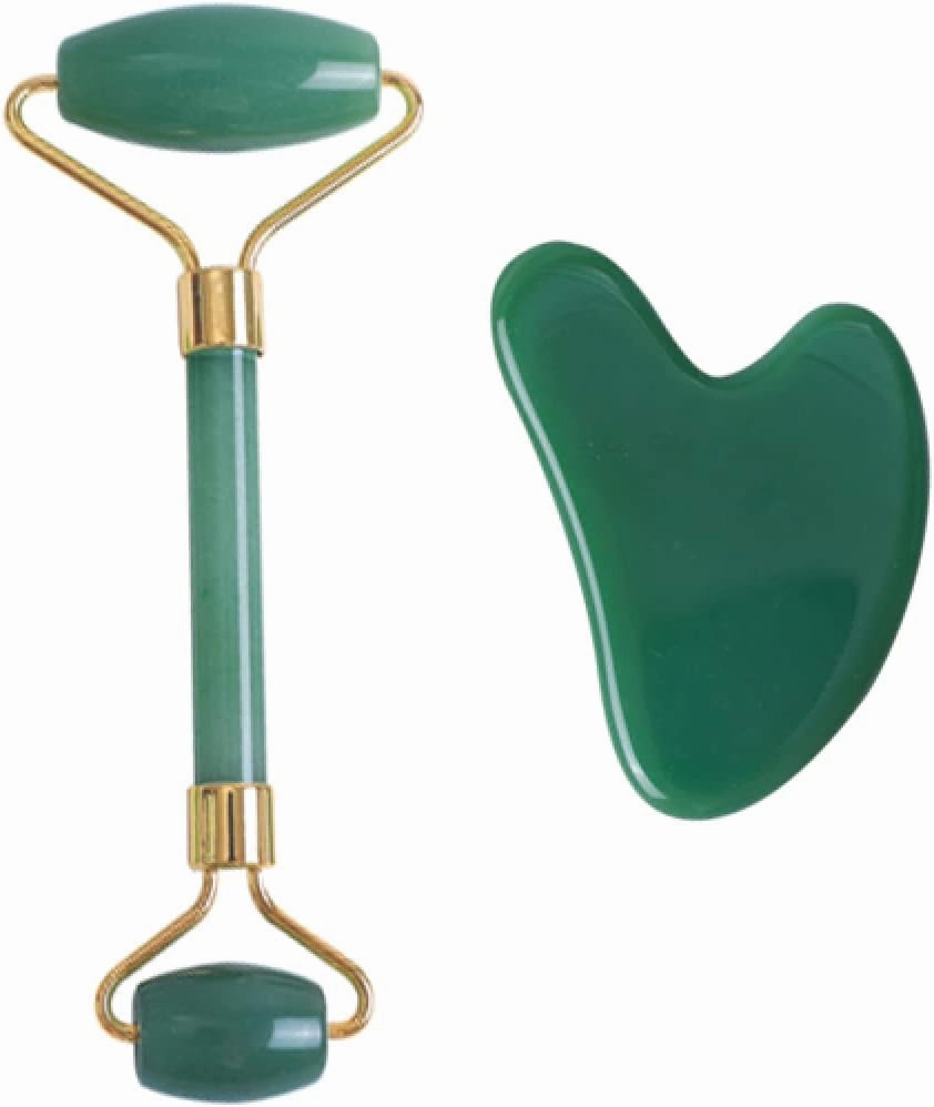 Green Aventurine Eye Mask Set Natural Jade Crystal Eye Relax Sleeping Mask Facial Roller Gua Sha Massage,type 04