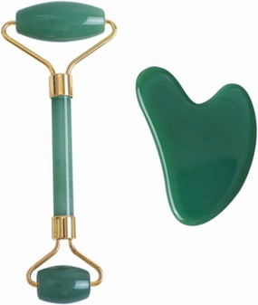 Green Aventurine Eye Mask Set Natural Jade Crystal Eye Relax Sleeping Mask Facial Roller Gua Sha Massage,type 04