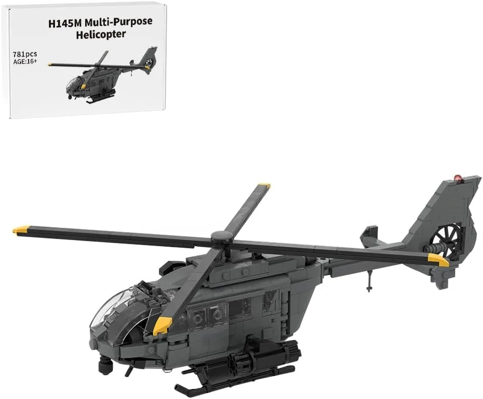 H145M/UH-72B Multi-Purpose Helicopter Building Blocks Set, Designed by DarthDesigner, Collectible Display Set for Beginner Designers and Building Block Lovers, MOC-214545 (781PCS)