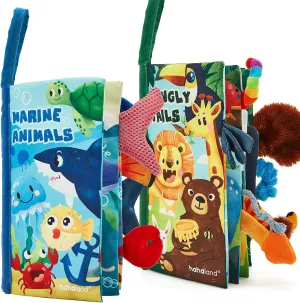 hahaland Baby Books 0-6 Months,Infant Tummy Time Toys High Contrast Sensory Baby Toys 6 to 12 Months Touch Feel Book Gift Christmas Stocking Stuffers for Boys Girls 0-3 Months Book Early Learning Toy