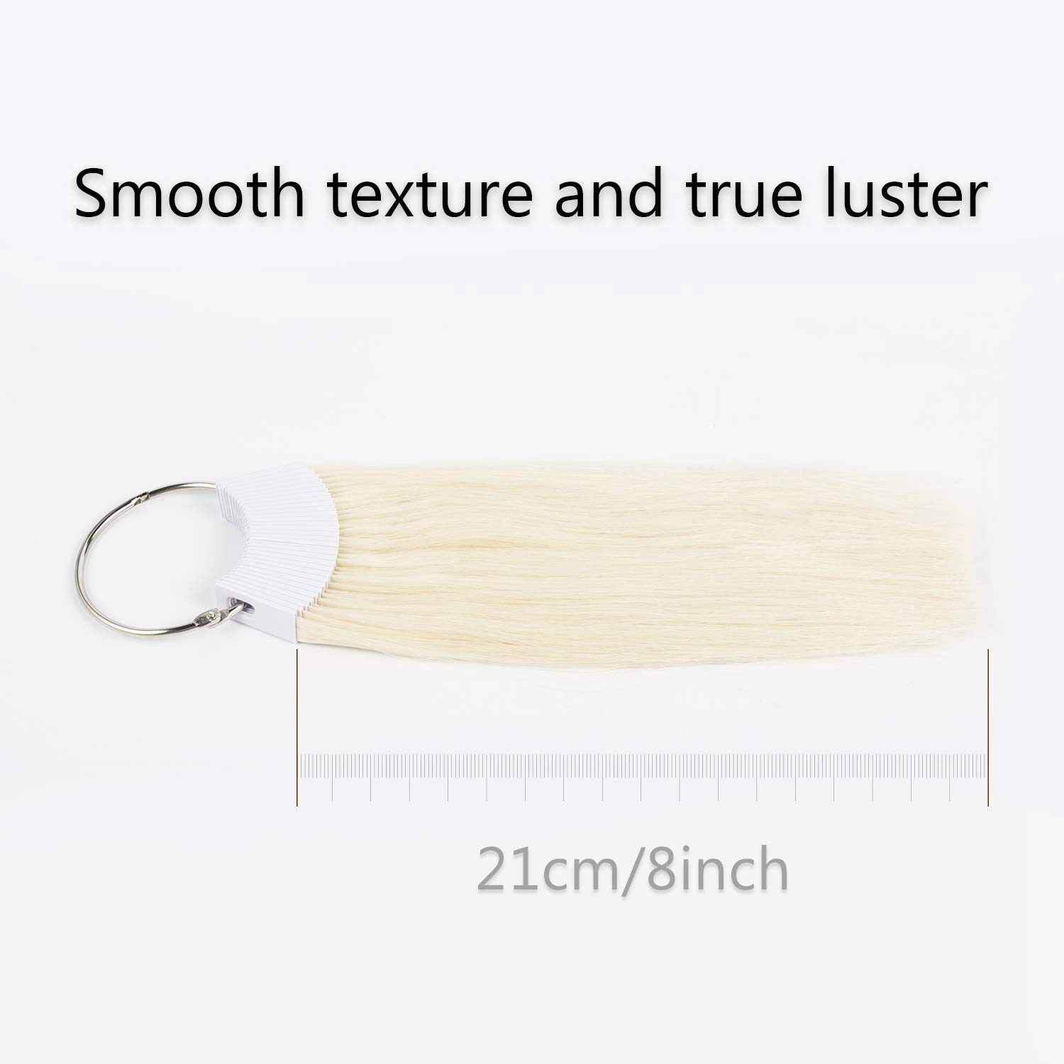 Hair Swatches 100% Human Hair Color Rings Testing Fashion Colors Samples 8 inch Lightest Blonde 30 PCS/Pack