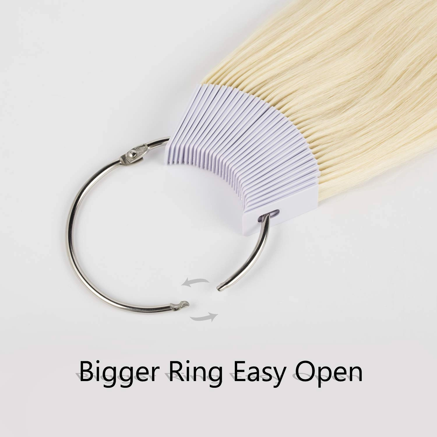 Hair Swatches 100% Human Hair Color Rings Testing Fashion Colors Samples 8 inch Lightest Blonde 30 PCS/Pack