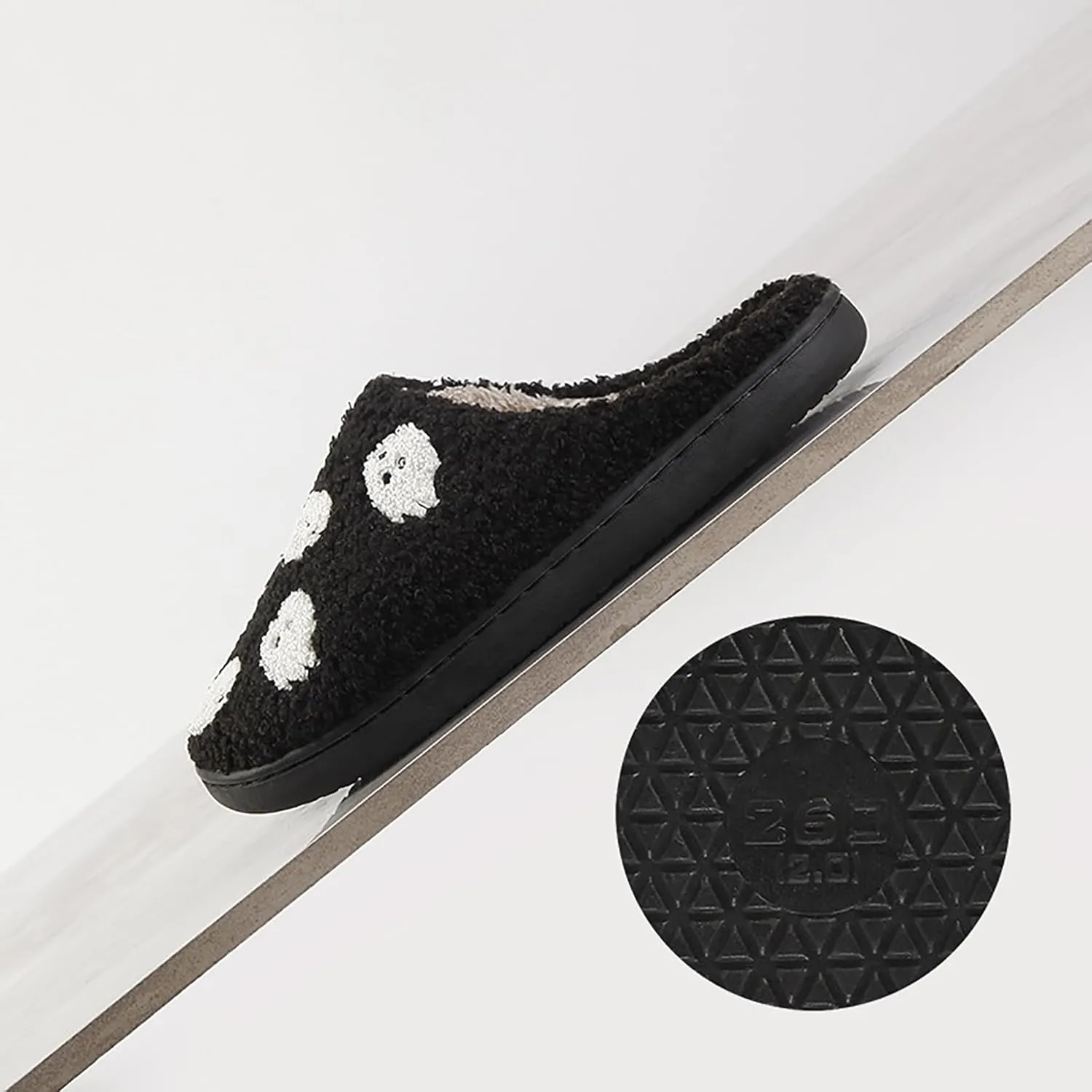 Halloween Pumpkin Slippers for Womens Mens Plush Warm Spooky Lantern Pumpkin Slippers House Shoes