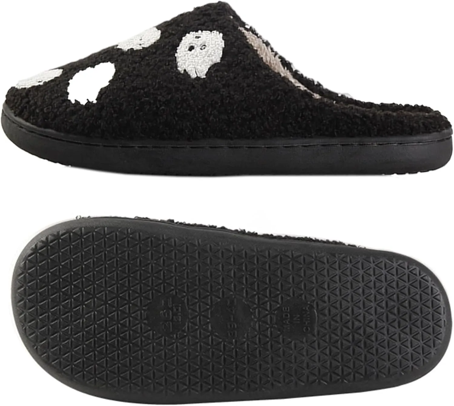 Halloween Pumpkin Slippers for Womens Mens Plush Warm Spooky Lantern Pumpkin Slippers House Shoes