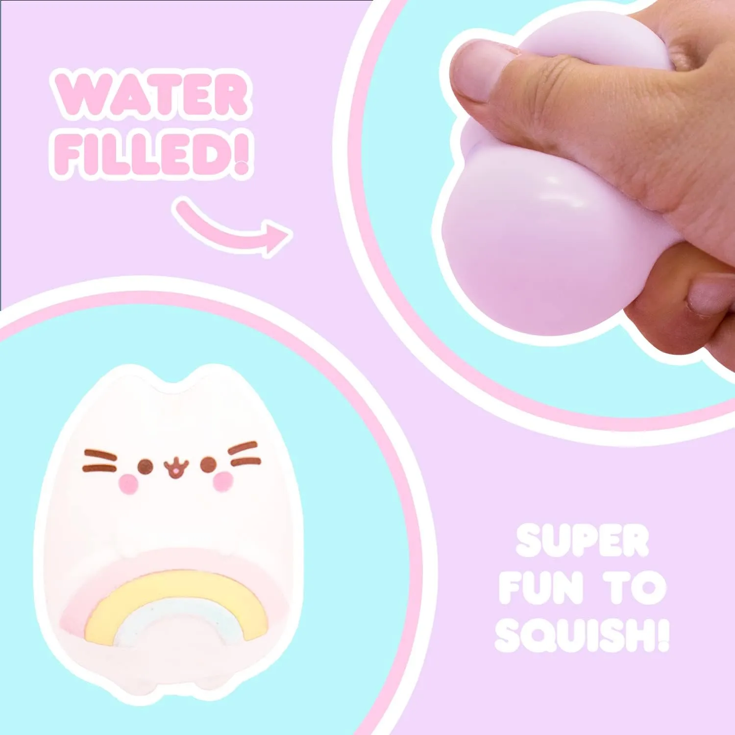 Hamee Pusheen The Cat [Surprise Blind Capsule] [Series 2] Cute Water Filled Squishy Toy [Birthday Gift Bags, Party Favors, Gift Basket Filler, Stress Relief Toys] - (5 PC. Set) (One of Each Style)